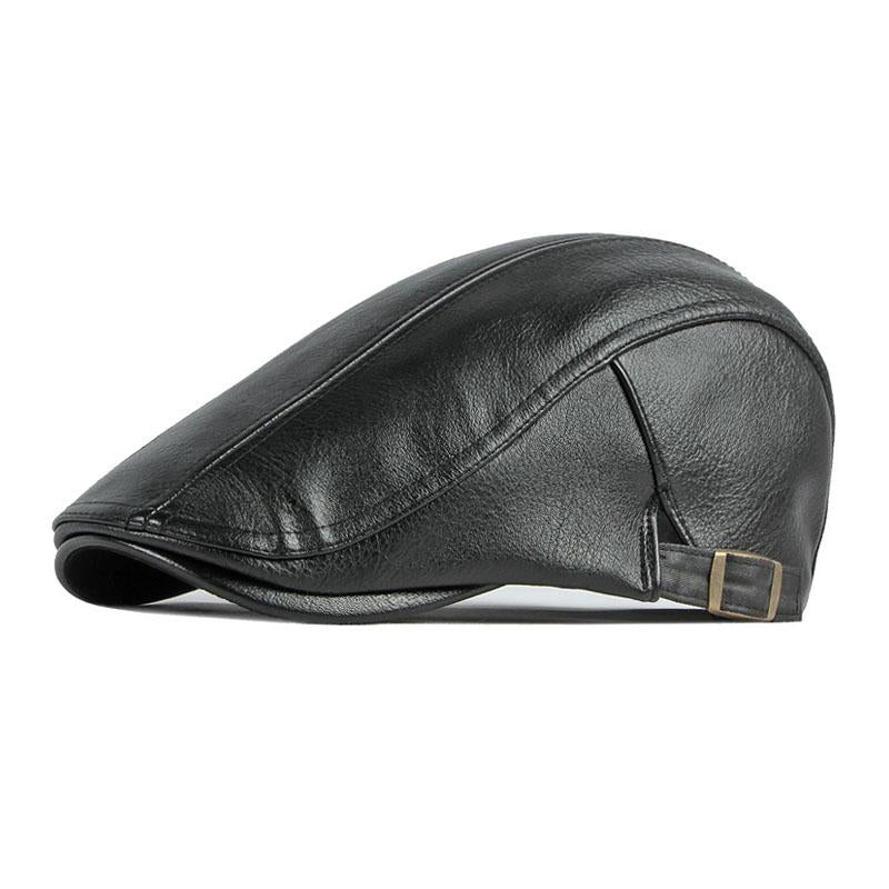 Men's Vintage Thick Warm Leather Cap 92575373M