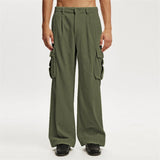 Men's Solid Color Corduroy Multi-pocket Cargo Pants 25400534Z