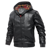 Men's Casual All-match Hooded Leather Jacket 49777250F