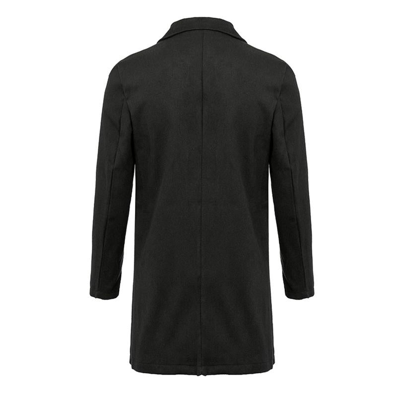 Men's Solid Color Double Breasted Trench Coat 18880985X