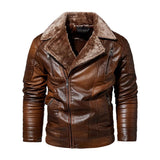 Men's Vintage Warm Multi-Pocket Lapel Shearling Jacket 27839732Y