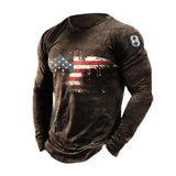 Men's Classic 3D Printed Digital Slim Fit Round Neck Long Sleeve T-shirt 46869010K