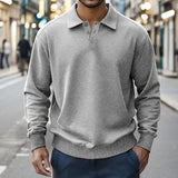 Men's Casual Solid Color Button Lapel Sweatshirt 93595781Y