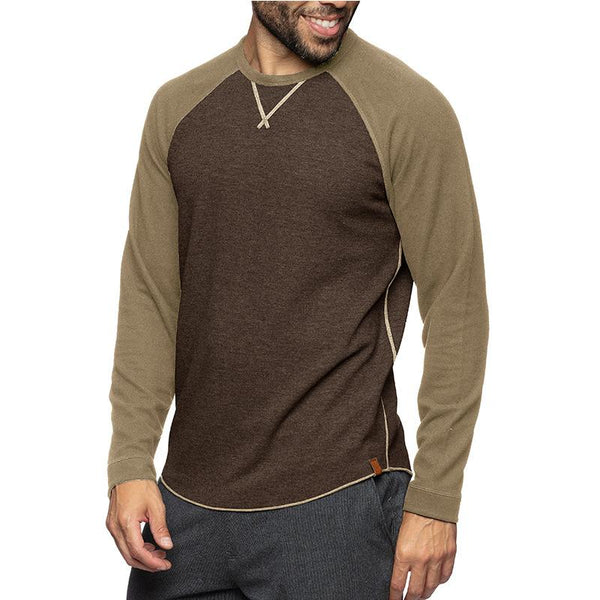 Men's Colorblock Raglan Crew Neck Long Sleeve T-Shirt 91798358Y