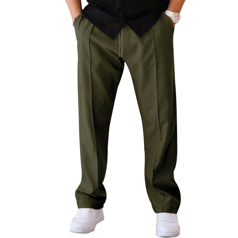 Pantalón deportivo americano clásico casual suelto de cintura elástica recta para hombre 72411982K