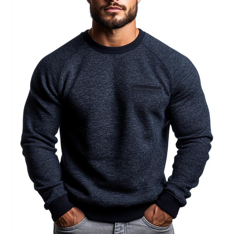 Men's Vintage Blended Crew Neck Long Sleeve Sweatshirt 07866794U