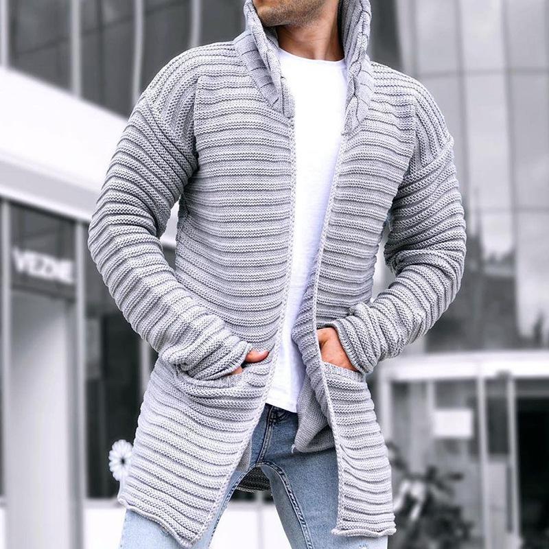 Mittellange Strickjacke mit Stehkragen für Herren 90370724Z