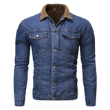 Men's Vintage Teddy Fleece Denim Jacket 63028918Y