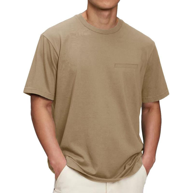 Men's Casual Solid Color Round Neck Short Sleeve T-Shirt 46031373Y
