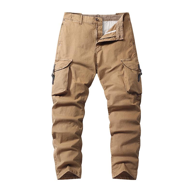 Men's Casual Outdoor Cotton Multi-Pocket Pants Cargo Pants 26261367M