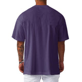 Men's Solid Loose Mesh Round Neck Short Sleeve T-shirt 07588166Z