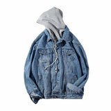 Men's Hooded Washed Denim Jacket 87048699U