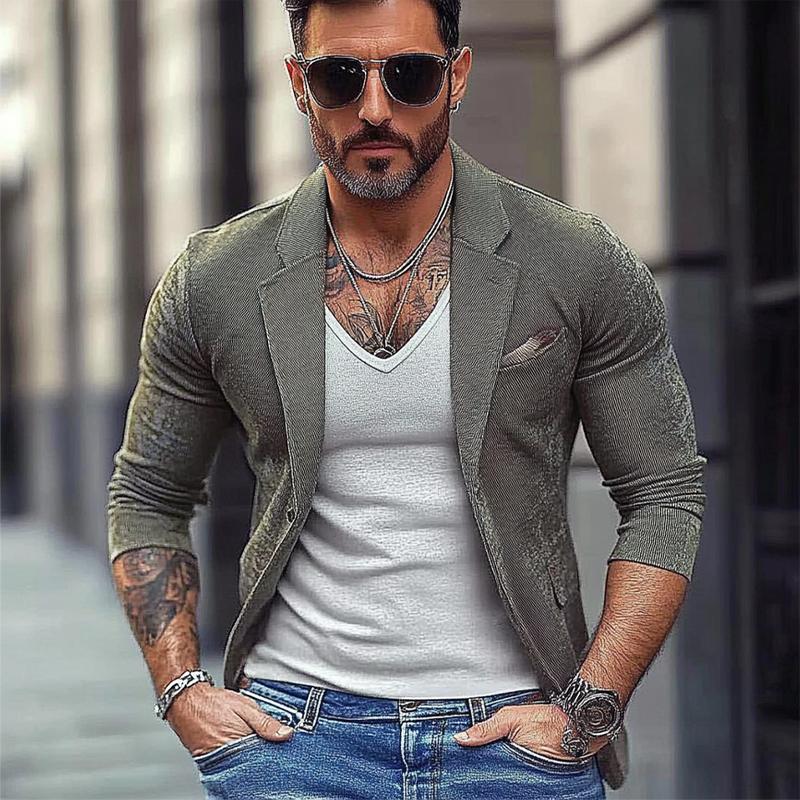 Men's Solid Color Single Breasted Blazer 28037602X