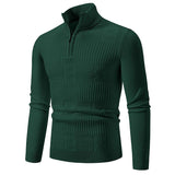 Men's Casual Warm Slim Fit Stand Collar Pullover Sweater　18888075F