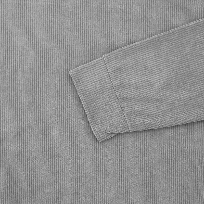 Men's Casual Round Neck Corduroy Patchwork Long Sleeve Sweatshirt 25636975M
