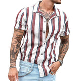 Men's Casual Striped Short Sleeve Shirt 98000203TO