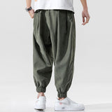 Men's Casual Solid Color Elastic Waist Loose Pants 82049485M