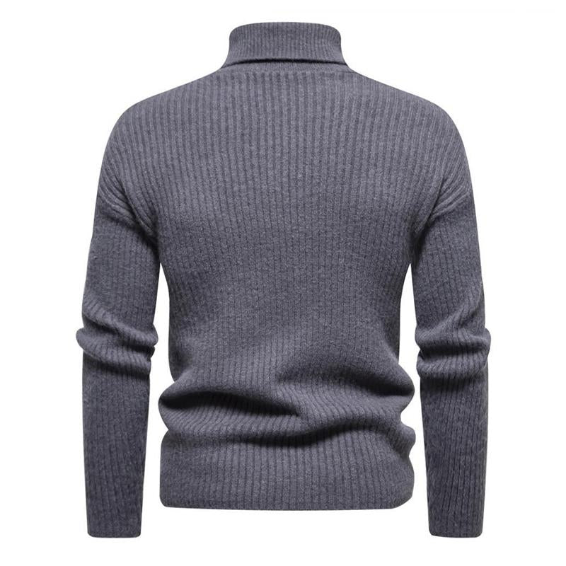 Maglione da uomo a collo alto in tinta unita 40059462X