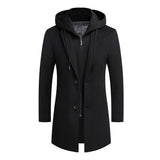 Men's Casual Color Block Removable Hooded Coat 25909603X