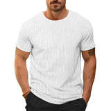 Men's Casual Round Neck Waffle Short Sleeve Slim Fit T-Shirt 34756796M