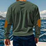 Men's Casual Corduroy Round Neck Long Sleeve Sweatshirt 91020316Y