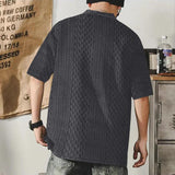 Men's Knitted Jacquard Loose Short-Sleeved Polo Shirt Shorts Set 57084492Y