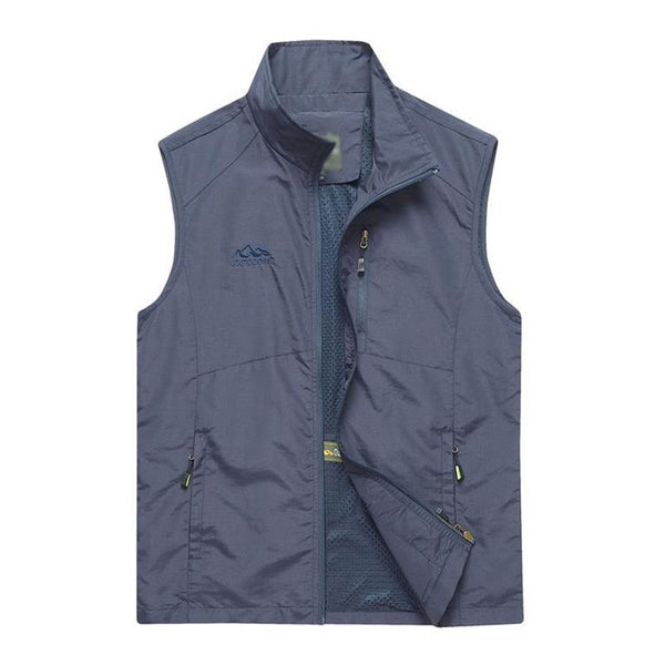 Men's Casual Stand Collar Breathable Quick-Drying Outdoor Vest 22108360M