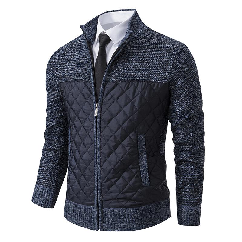 Gesteppte Strickjacke mit Stehkragen für Herren 16216098F