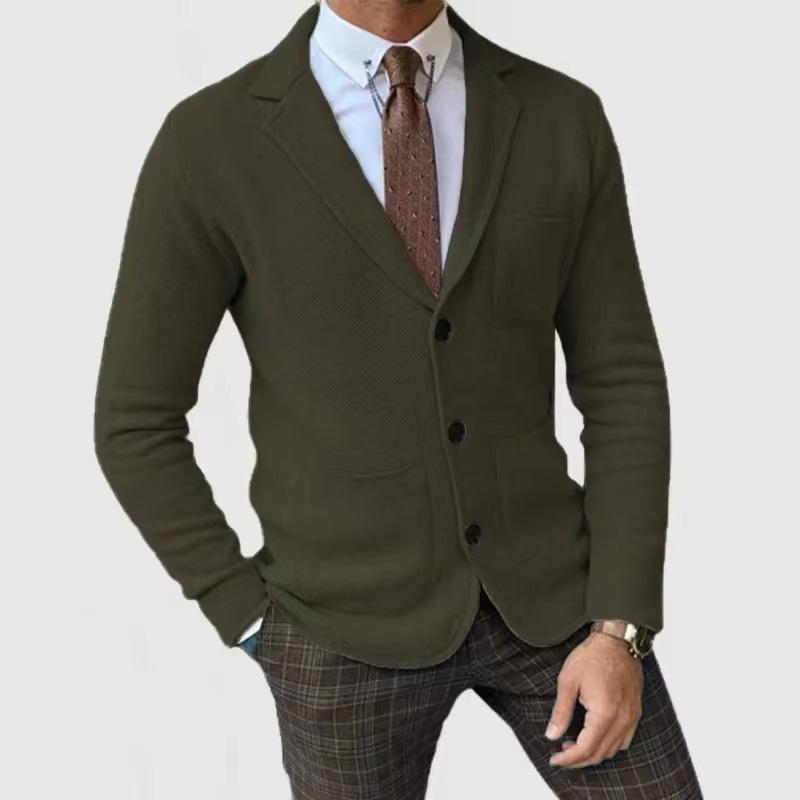 Men's Vintage Slim Lapel Single Breasted Patch Pocket Blazer 18177716M