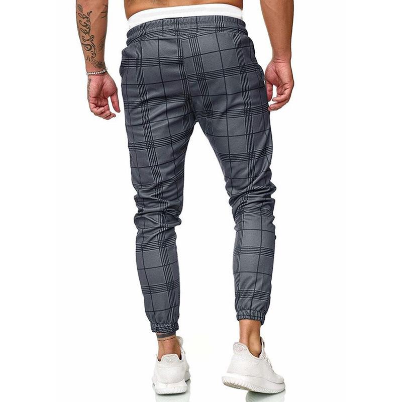 Men's Plaid Print Drawstring Casual Pants 93023096X