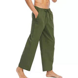 Men's Casual Elastic Cotton and Linen Trousers 37589890X