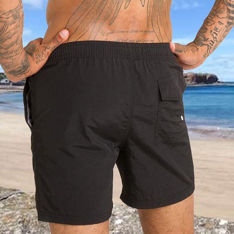 Pantalones cortos deportivos impermeables de secado rápido de color sólido para hombre 36346846Y