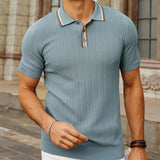 Men's Casual Knitted Short Sleeve Lapel POLO 56596083X