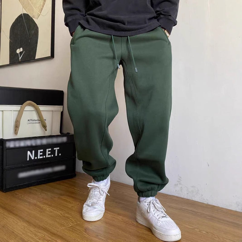 Men's Casual Solid Color Loose Drawstring Sweatpants 42867611Y