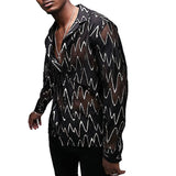 Men's Casual Printed Long Sleeve Shirt 12627417Y