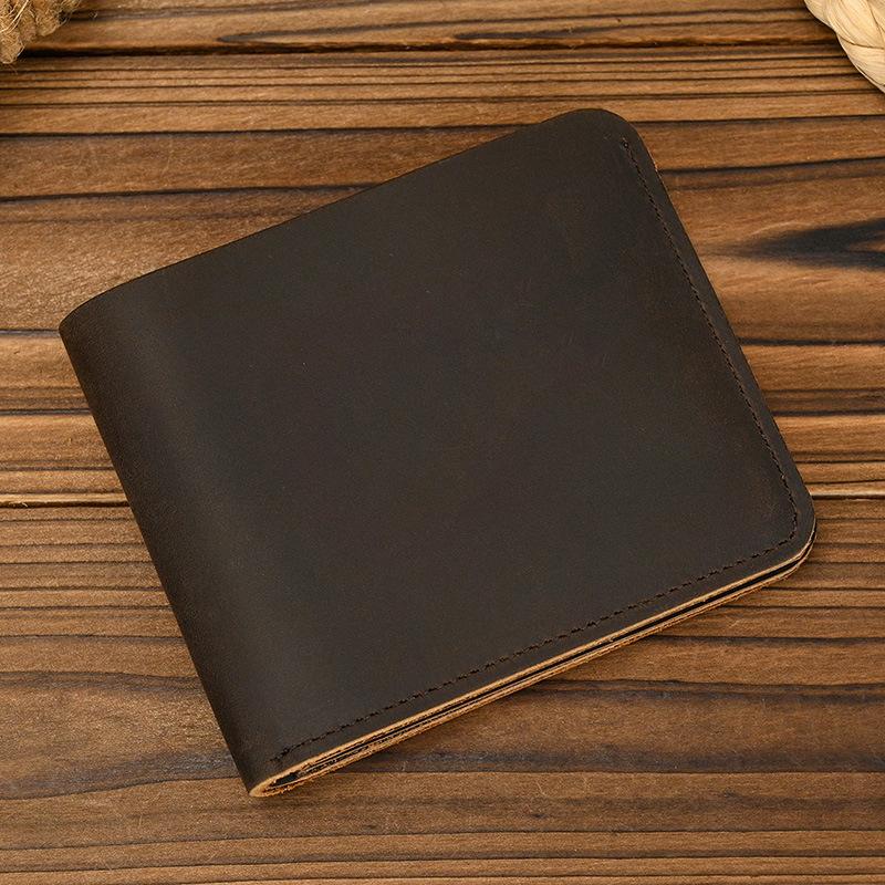 Men's Top Layer Cowhide Simple Short Wallet 16911881U