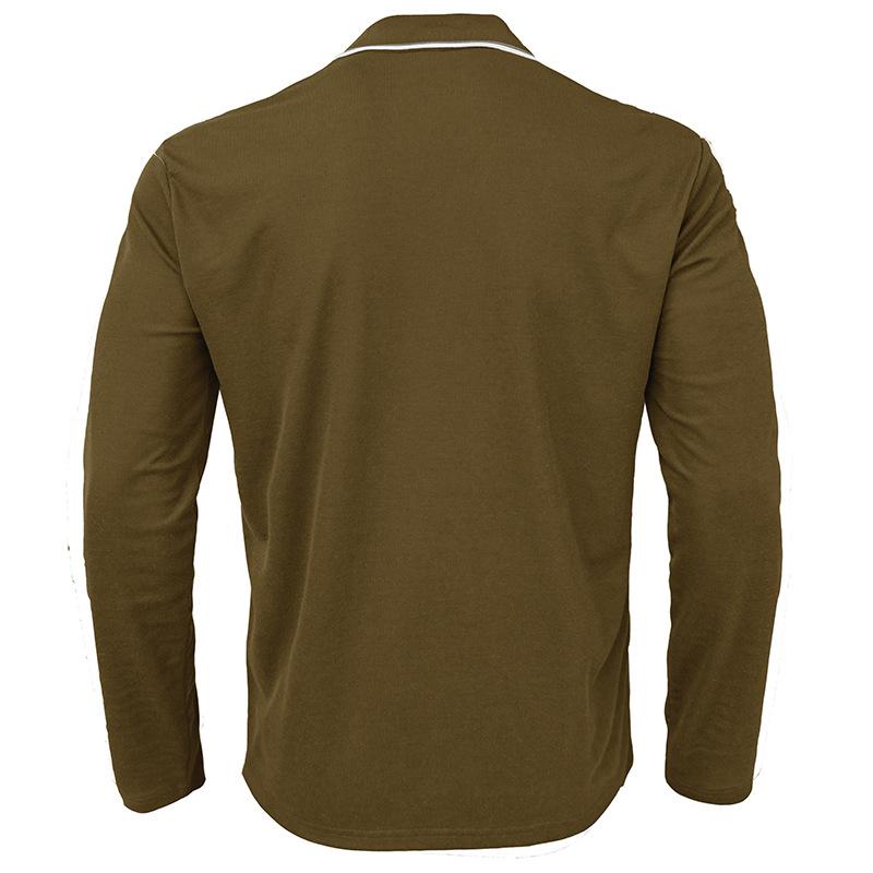 Men's Colorblock Line Trim Long Sleeve Loose Polo Shirt 60634930Z