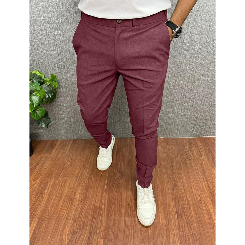 Men's Solid Color Casual Slim Straight Pants 60068755Y