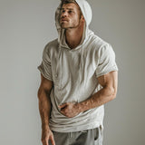 Men's Casual Cotton Blended Slim Fit Short-sleeved Hoodie 60512703M