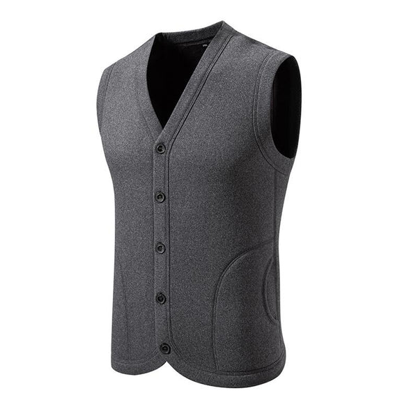 Men's Solid Color Casual Sleeveless Cotton Vest 73123096X