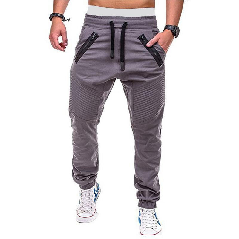 Men's Casual Lace-up Elastic Waist Loose Sweat Pants 27096396M