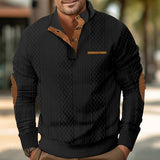 Men's Outdoor Jacquard Casual Stand Collar Long Sleeve Sweatshirt 50047325X