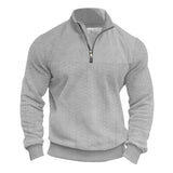 Men's Retro Casual Stand Collar Zipper Loose Jacquard Sweatshirt 57147354X