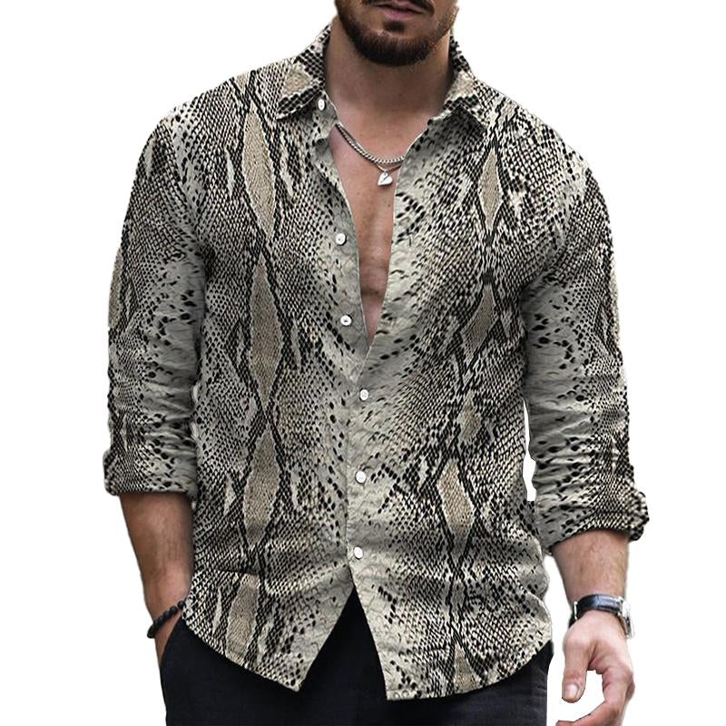 Men's Casual Printed Long Sleeve Shirt 75562678X