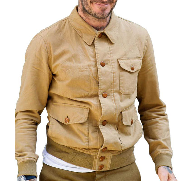 Men's Solid Color Lapel Casual Jacket 82448007X