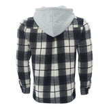 Men's Flannel Hooded Chest Pocket Long Sleeve Casual Shirt 66418582Z