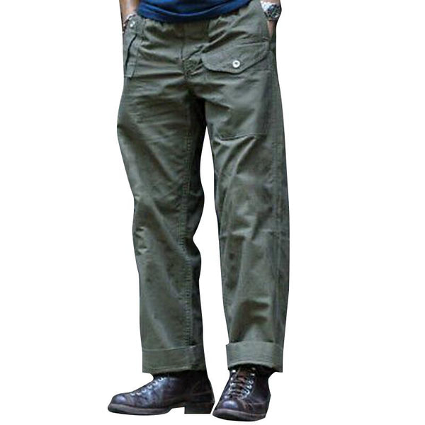 Men's Vintage Solid Multi Pocket Cargo Straight Leg Pants 98385976Y