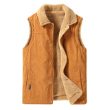 Men's Vintage Corduroy Plush Thick Lapel Vest 59598059X