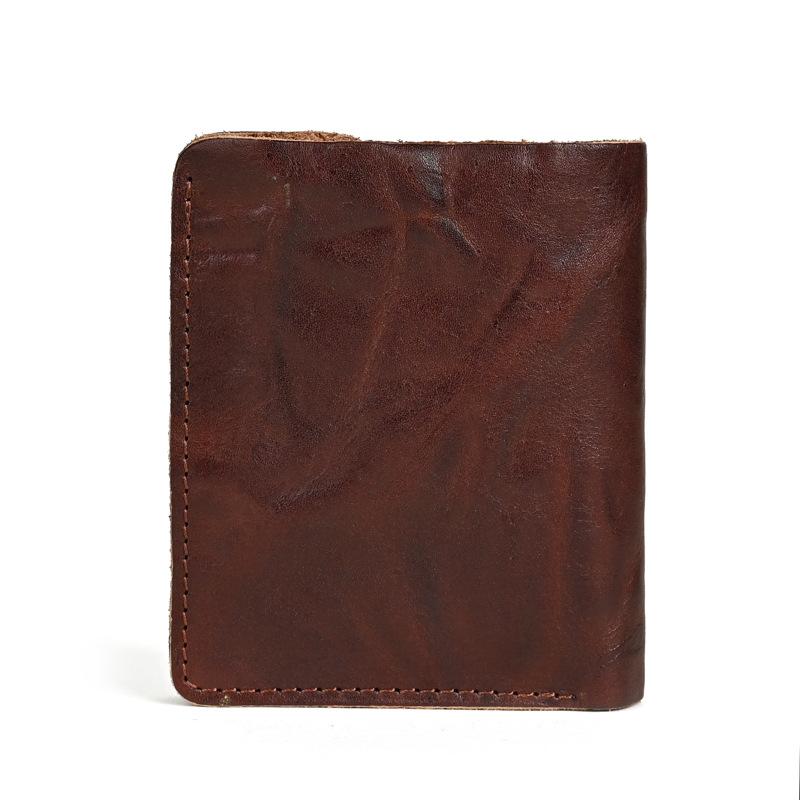 Men's Vintage Top Layer Cowhide Distressed Wrinkled Wallet 38909310U