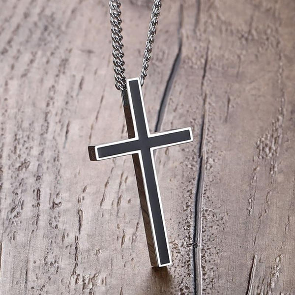 Retro Simple Casual Solid Color Cross Necklace 51253946TO